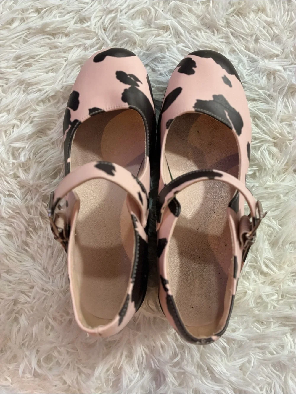 Dolls Kill Koi Harajuku Lolita Cow Kawaii Print Platform Chunky Heel Mary Jane 6